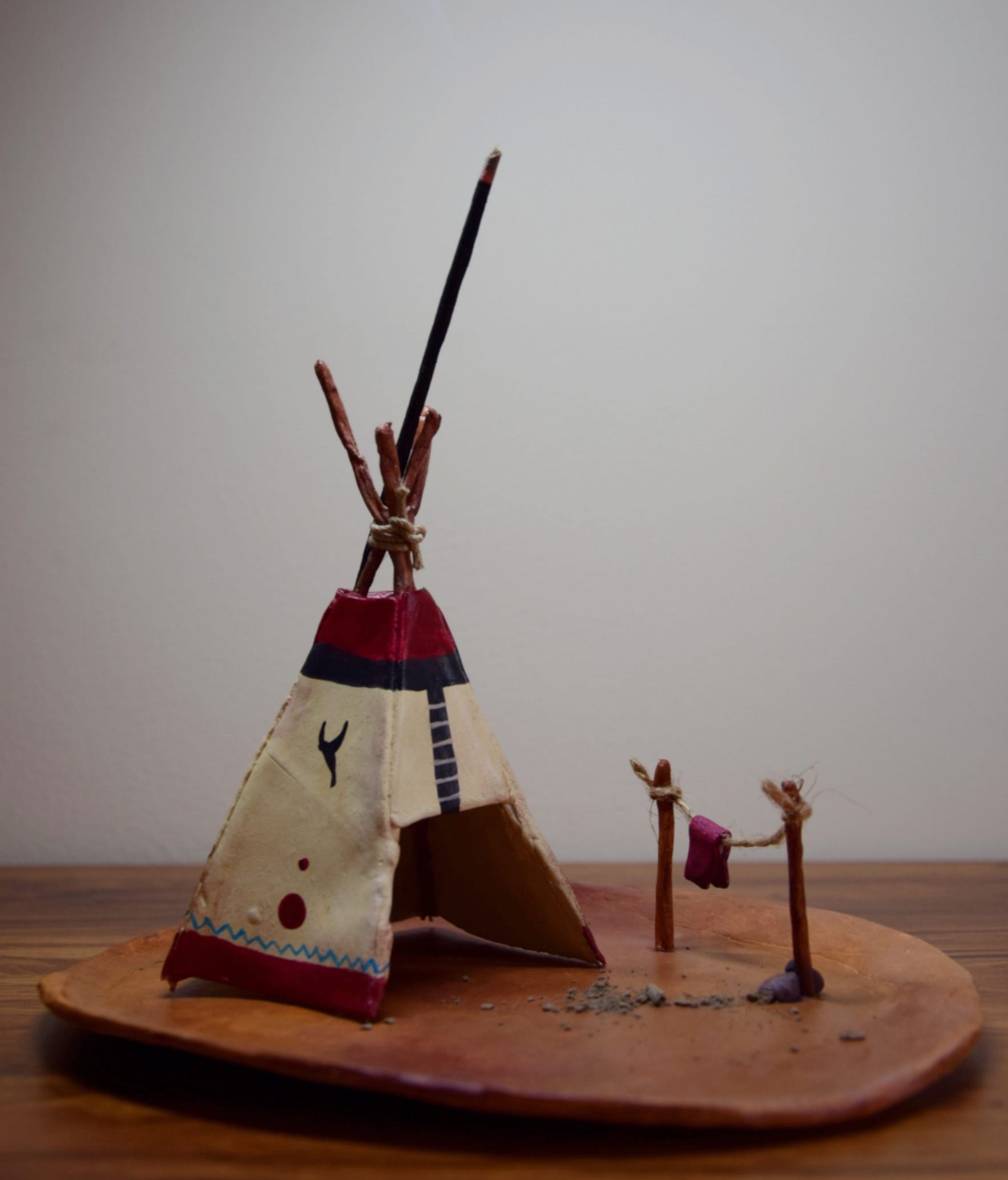 Teepee Incense holder made of clay